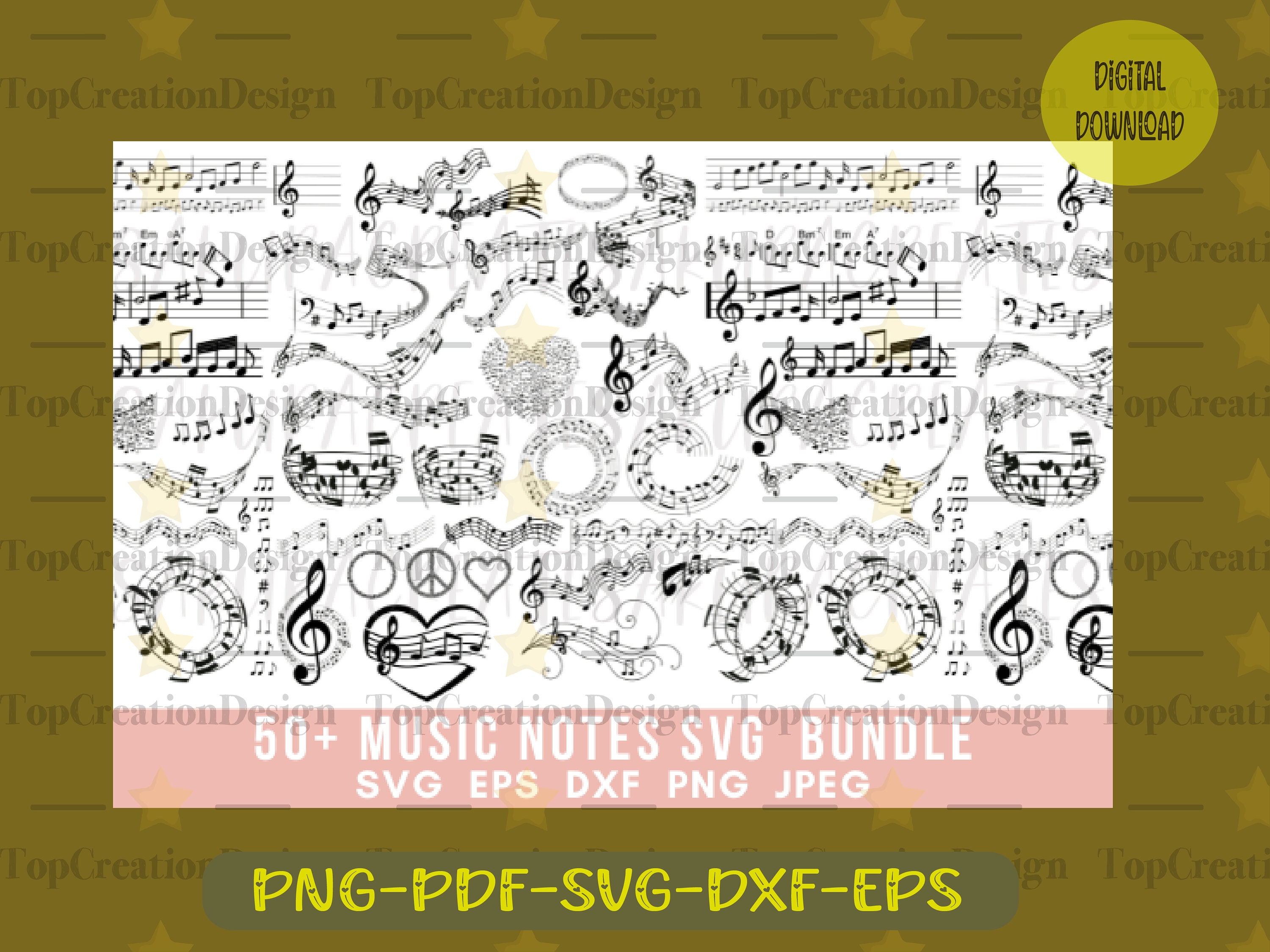 Music Notes SVG Music Instrument Svg Guitar Note Svg Cut - Etsy Canada