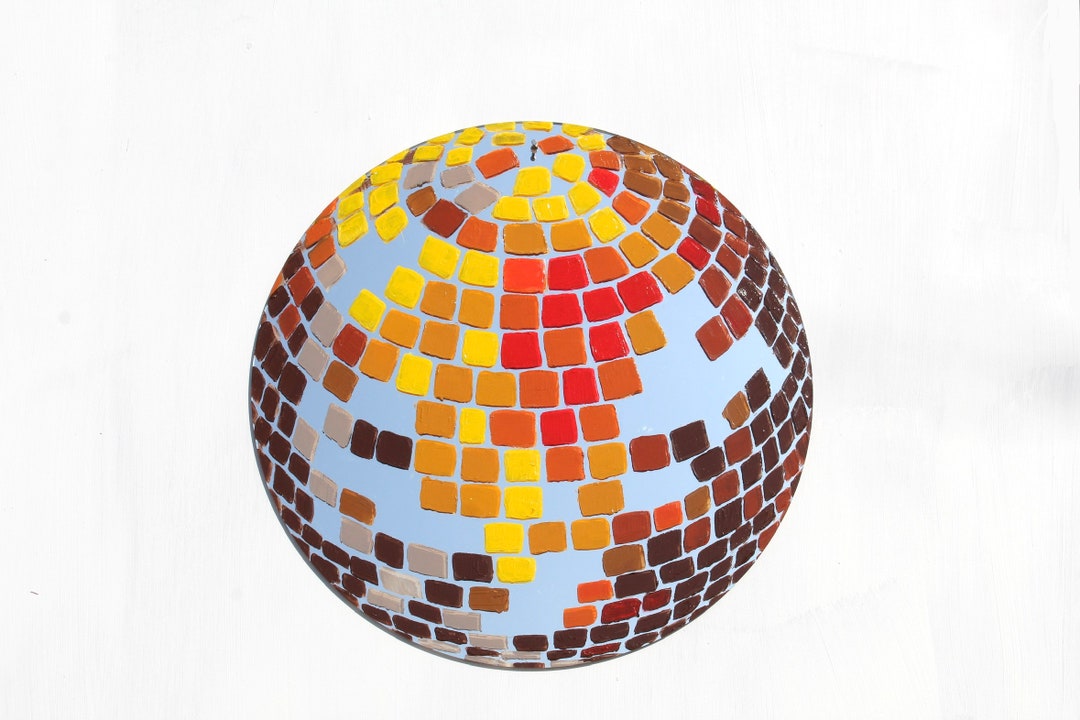 Disco Ball Painting Acrylic Paint on Acrylic Mirror Etsy