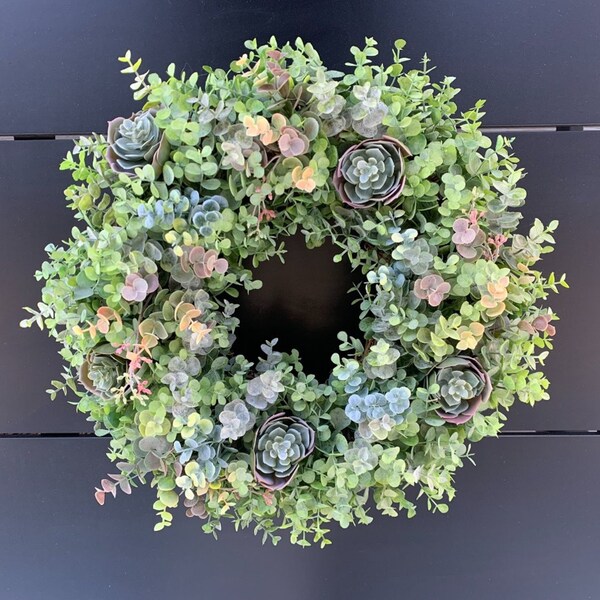 Succulent Wreaths for Front Door Etsy