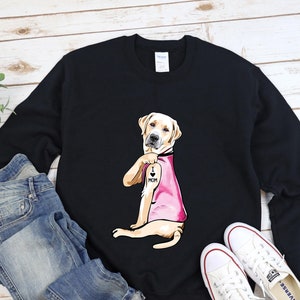 Yellow Labrador Sweatshirt, I Love Mom, Labrador Dog Gift, Labrador Mum, Labrador Dog Lover, Labrador Dog Mom, DG006LAB12W03