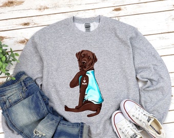 Chocolate Labrador Sweatshirt, I Love Mom, Labrador Dog Gift, Labrador Mum, Labrador Dog Lover, Labrador Dog Mom, DG006LAB02W03