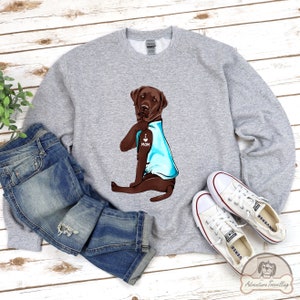 Chocolate Labrador Sweatshirt, I Love Mom, Labrador Dog Gift, Labrador Mum, Labrador Dog Lover, Labrador Dog Mom, DG006LAB02W03