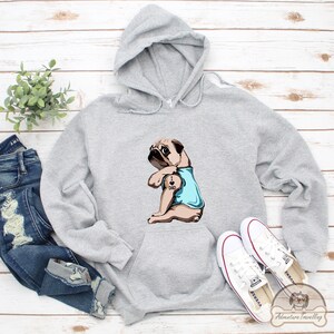 Mops Hoodie, ich liebe Papa, Mops Geschenk, Mops Liebhaber Geschenk, Mops Mama Geschenk, Mops Geschenke für Frauen, süßes Mops Geschenk, DG006PUGM02