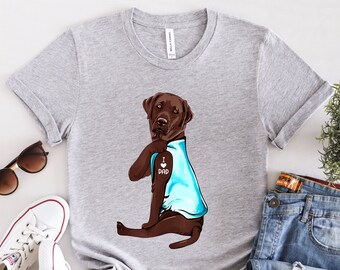 Chocolate Labrador Shirt, I Love Dad, Labrador Dog Gift, Labrador Mum, Labrador Dog Lover, Labrador Dog Mom, DG006LAB02M01