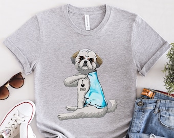 Shih Tzu Shirt, I Love Dad, Shih Tzu Dog Gift, Shih Tzu Dog Mom, Shih Tzu Lover Gift, Shih Tzu Mom Gift, Cute Shih Tzu, DG006SHIM01