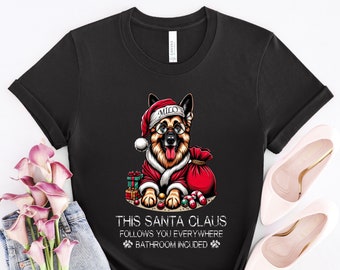 Custom German Shepherd Christmas Shirt, Santa Claus, German Shepherd Dog Gift, German Shepherd Dog Lover, M021GER01W01
