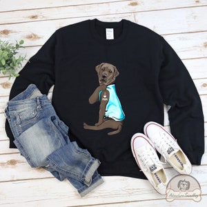 Silver Labrador Sweatshirt, I Love Mom, Labrador Dog Gift, Labrador Mum, Labrador Dog Lover, Labrador Dog Mom, DG006LAB04W03