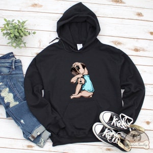 Mops Hoodie, Mops Hoodie, Mops Geschenk, Mops Geschenk für Frauen, süßes Mops Geschenk, lustiges Mops Geschenk, DG006PUGW02