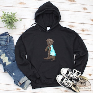 Silver Labrador Hoodie, I Love Mom, Labrador Dog Gift, Labrador Mum, Labrador Dog Lover, Labrador Dog Mom, DG006LAB04W02
