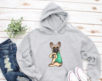 French Bulldog Hoodie, I Love Dad, Frenchie Mum Gift, Frenchie Dad Gift, Frenchie Bulldog, French Bulldog Gift, Cute Frenchie, DG006FREM02
