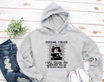 Custom Black White Shih Tzu Hoodie, Stalker, Shih Tzu Dog Gift, Shih Tzu Dog Mom, Shih Tzu Lover Gift, Shih Tzu Mom Gift, DG010SHI02W02