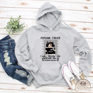 Sweat à capuche Shih Tzu blanc noir personnalisé, harceleur, cadeau de chien Shih Tzu, maman de chien Shih Tzu, cadeau d’amant Shih Tzu, cadeau de maman Shih Tzu, DG010SHI02W02