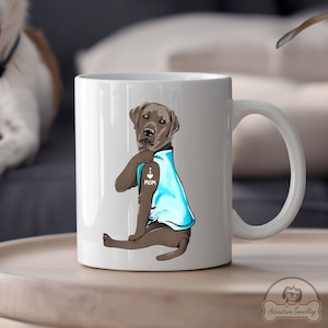 Silver Labrador Mug, I Love Mom, Labrador Dog Gift, Labrador Mum, Labrador Dog Lover, Labrador Dog Mom, Labrador Lover Gift, DG006LAB04W04