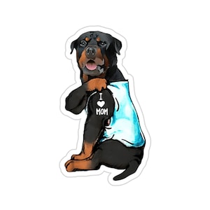 Rottweiler Sticker, I Love Mom, Rottweiler Dog Lover, Rottweiler Dog Mom, Rottweiler Mom Gift, Rottie Dog, Rottie Lover Gift, DG006ROTW09