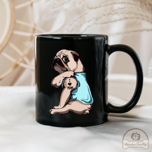 Pug Mug, I Love Mom, Pug Dog Gift, Pug Lover Gift, Pug Mom Gift, Pug Gifts For Women, Cute Pug Gift, Funny Pug Gift, DG006PUGW04