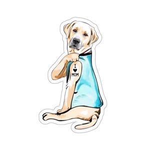 White Labrador Sticker, I Love Mom, Labrador Dog Gift, Labrador Mum, Labrador Dog Lover, Labrador Dog Mom, DG006LAB03W09