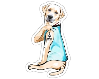 White Labrador Sticker, I Love Mom, Labrador Dog Gift, Labrador Mum, Labrador Dog Lover, Labrador Dog Mom, DG006LAB03W09