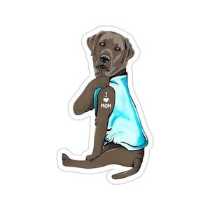 Adesivo Labrador argento, amo mamma, regalo cane Labrador, mamma Labrador, amante del cane Labrador, mamma cane Labrador, DG006LAB04W09