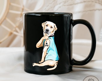 Taza de Labrador Blanco, Amo a papá, Regalo de Perro Labrador, Mamá Labrador, Amante de Perro Labrador, Mamá de Perro Labrador, Regalo de Amante de Labrador, DG006LAB03M04