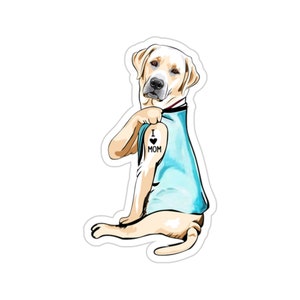 White Labrador Sticker, I Love Mom, Labrador Dog Gift, Labrador Mum, Labrador Dog Lover, Labrador Dog Mom, DG006LAB03W09