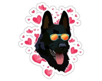 German Shepherd Sticker, Love Dog, German Shepherd Dog Gift, German Shepherd Dog Lover, German Shepherd Dog Mom, DG040GERW09
