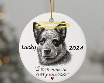 Personalized Australian Cattle Dog Ornament, Dog Memorial, Custom Dog Christmas Ornament, Pet Memorial Gift, Dog Decoration, M023HEEW24