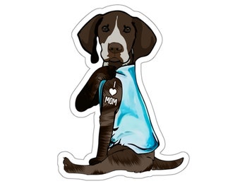 German Shorthaired Pointer Sticker, I Love Mom, German Shorthaired Pointer Dog Lover, German Shorthaired Pointer Dog Mom, DG006SHOW09