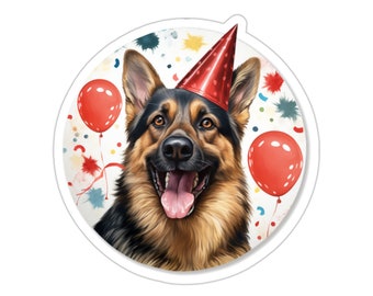 German Shepherd Sticker, Birthday Dog, German Shepherd Dog Gift, German Shepherd Dog Lover, German Shepherd Dog Mom, M007GERW09