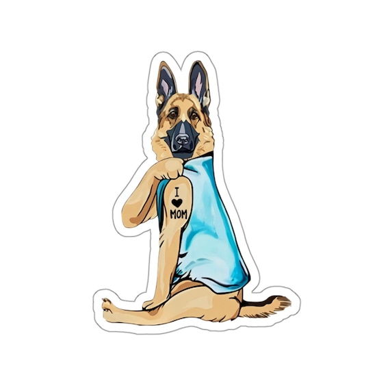 Belgian Malinois Sticker, I Love Mom, Belgian Malinois Dog Gift, Belgian Malinois Dog Lover, Belgian Malinois Dog Mom, DG006MALW09
