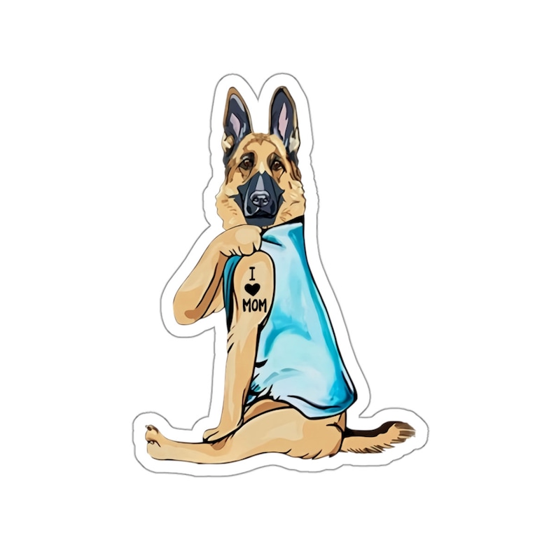 Belgian Malinois Sticker, I Love Mom, Belgian Malinois Dog Gift, Belgian Malinois Dog Lover, Belgian Malinois Dog Mom, DG006MALW09 image 1