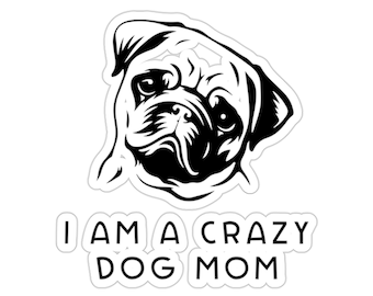 Autocollant de carlin, je suis une maman de chien fou, cadeau de chien de carlin, cadeau d'amant de carlin, cadeau de maman de carlin, cadeaux de carlin pour des femmes, cadeau mignon de carlin, DG061PUGW09