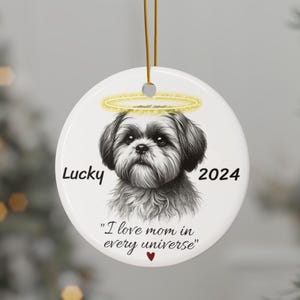 Personalized Shih Tzu Ornament, Dog Memorial, Custom Dog Christmas Ornament, Pet Memorial Gift, Dog Christmas Decoration, M023SHIW24