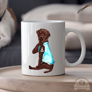 Chocolate Labrador Mug, I Love Mom, Labrador Dog Gift, Labrador Mum, Labrador Dog Lover, Labrador Dog Mom, DG006LAB02W04