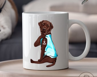 Chocolate Labrador Mug, I Love Mom, Labrador Dog Gift, Labrador Mum, Labrador Dog Lover, Labrador Dog Mom, DG006LAB02W04