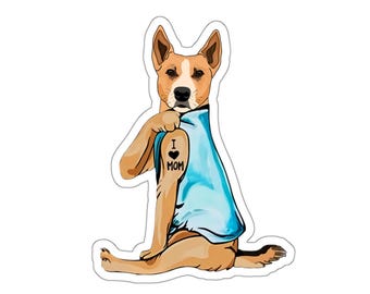 Red Heeler Sticker, I Love Mom, Red Heeler Dog Lover, Red Heeler Dog Mom, Red Heeler Dog Gift, Red Heeler Mom Gift, DG006HEE01W09