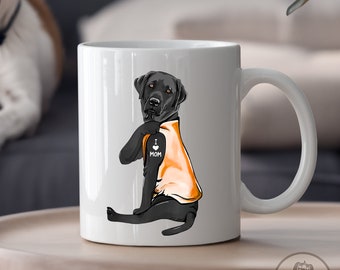 Taza de Labrador Negro, Amo a mamá, Regalo de Perro Labrador, Mamá Labrador, Amante de Perro Labrador, Mamá de Perro Labrador, Regalo de Amante de Labrador, DG006LAB01W04
