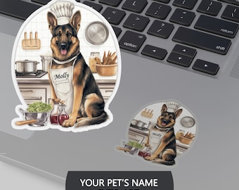 Custom German Shepherd Name Sticker, Custom Dog Name, German Shepherd Dog Gift, German Shepherd Dog Lover, M006GERW09