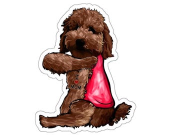 Goldendoodle Sticker, I Love Mom, Goldendoodle Dog Gift, Goldendoodle Dog Lover, Goldendoodle Dog Mom, Goldendoodle Lover Gift, DG528GODW09