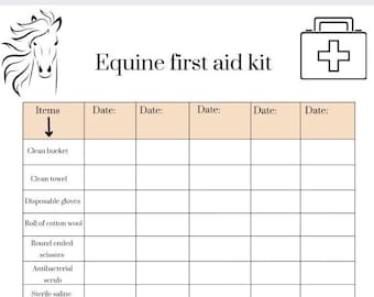 Equine first aid check list