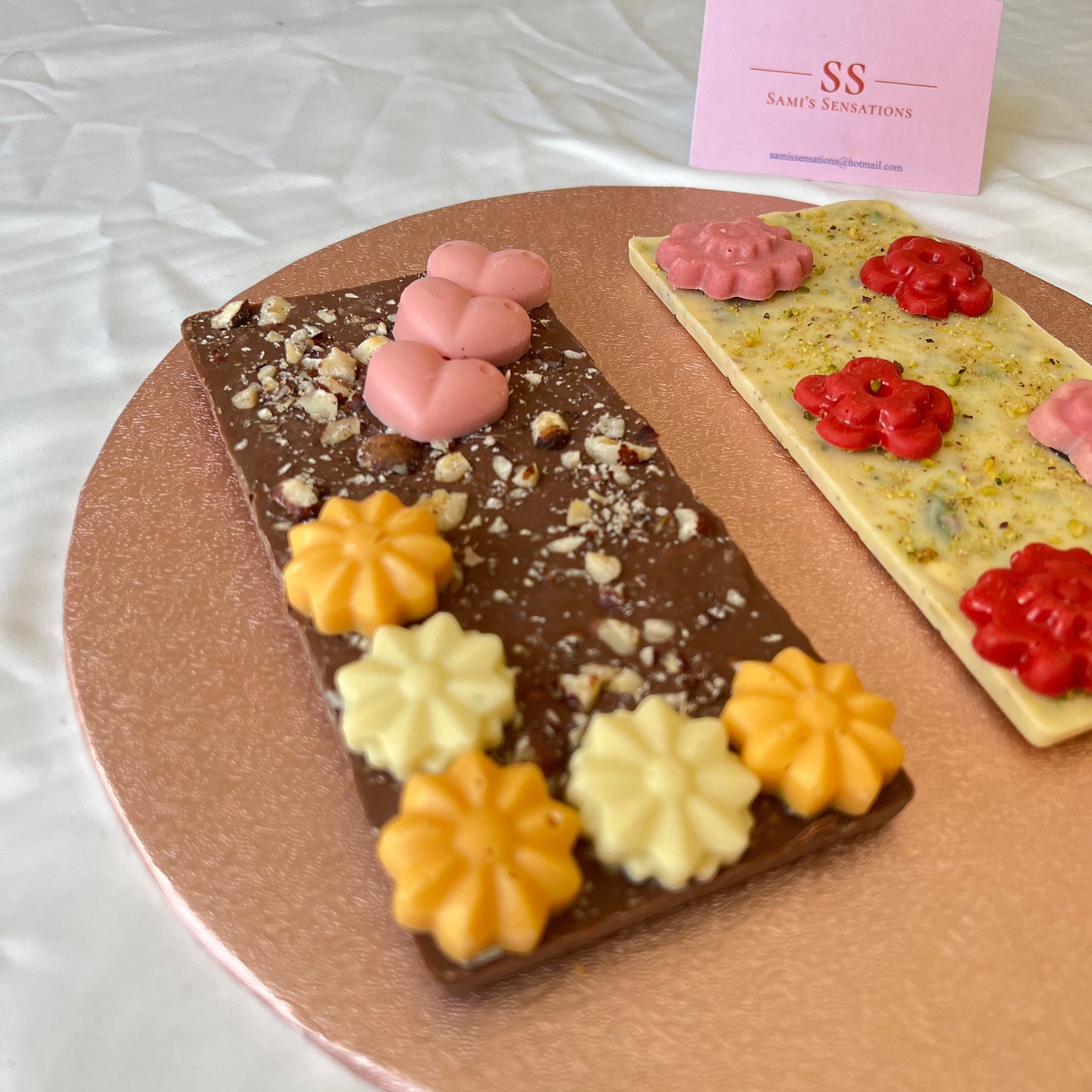 Pistachio Chocolate Slab, handmade by Sami's Sensations