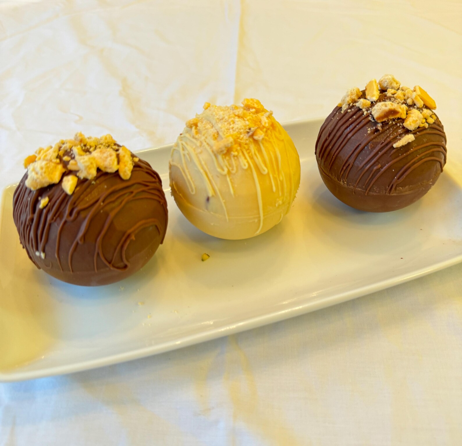 ONE Large Luxury Blondie Hot Chocolate Bomb, handmade by Sami's Sensations
