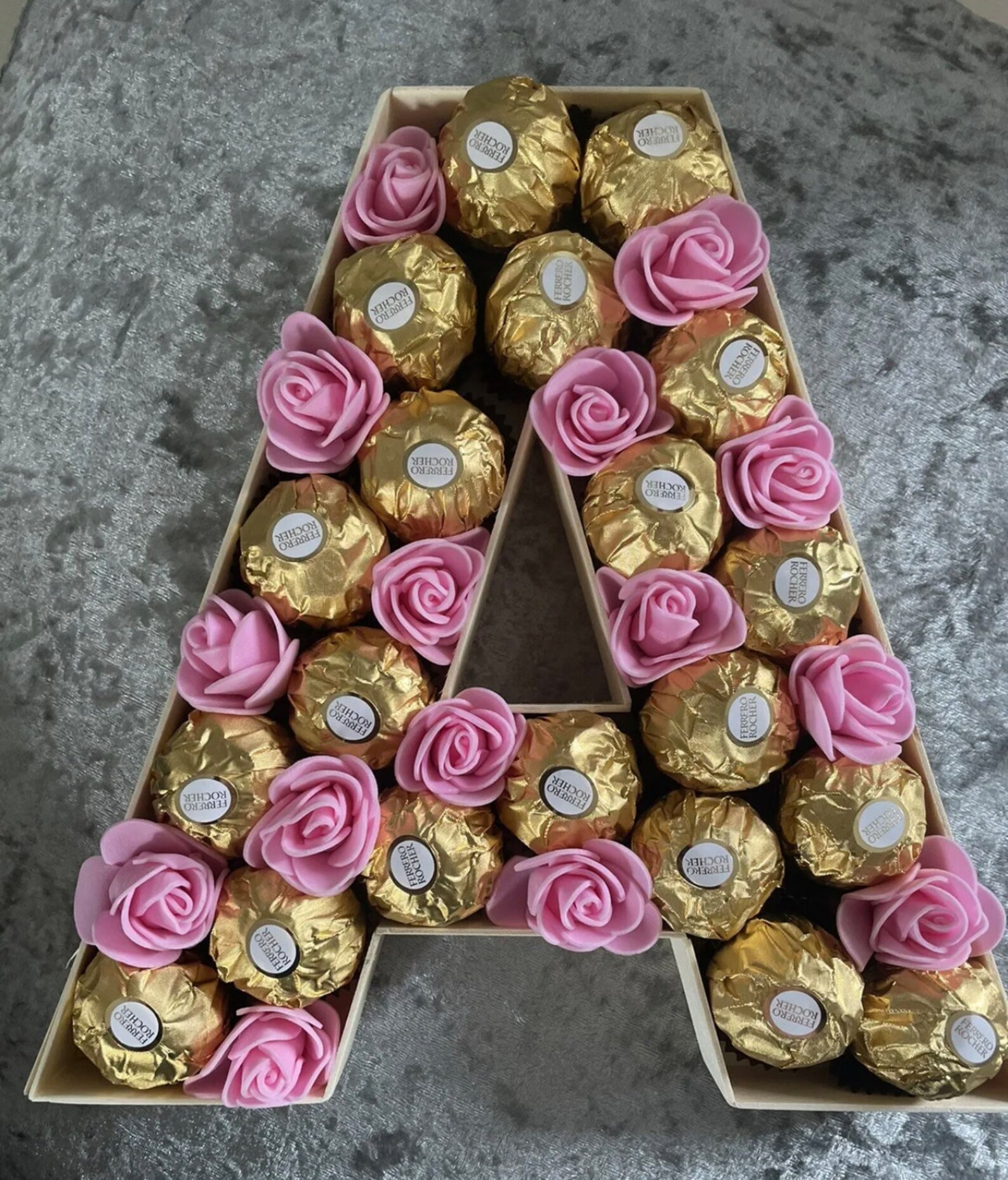 Ferrero Rocher Chocolate Filled Letter, handmade by Sami's Sensations