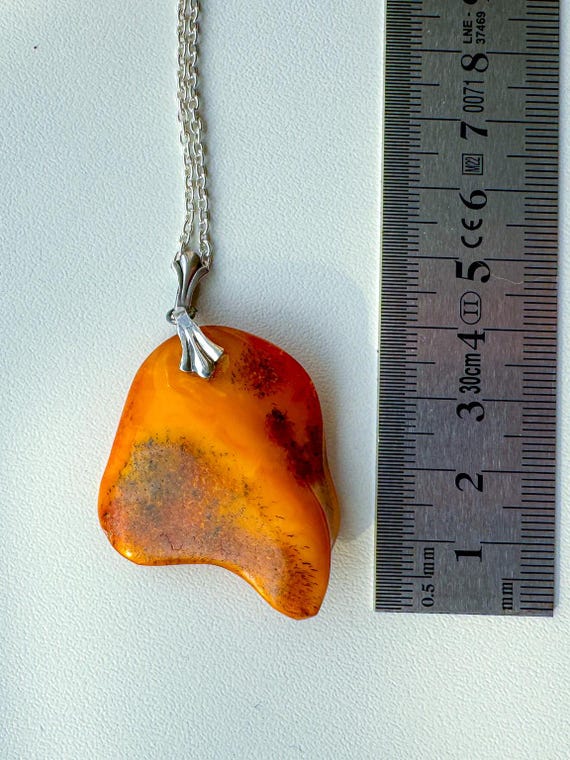Pendentif Ancien En Ambre Naturel Baltique - Collier Vintage - Ambre De Lituanie Non Traité - Top Amber