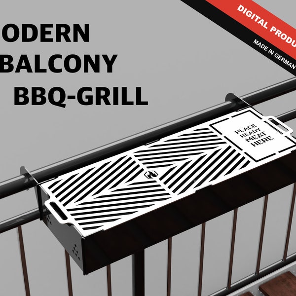 La grille de balcon pour la balustrade de votre balcon. Le cadeau ultime pour griller en hauteur ! - Plan de construction laser DXF