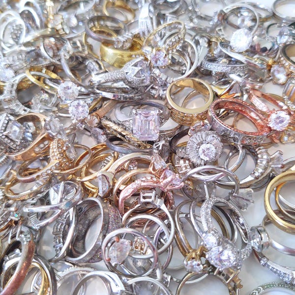 Wedding Rings For Bridal Shower Games - Put a Ring on It Shower Decorations Party Gift – 5 Pcs - Please Read Description