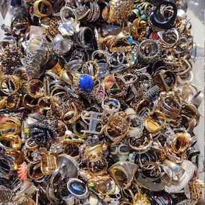 Mystery Ring Treasure Hunt Lot Fashion Jewelry Surprise Pack For Resale or Wear