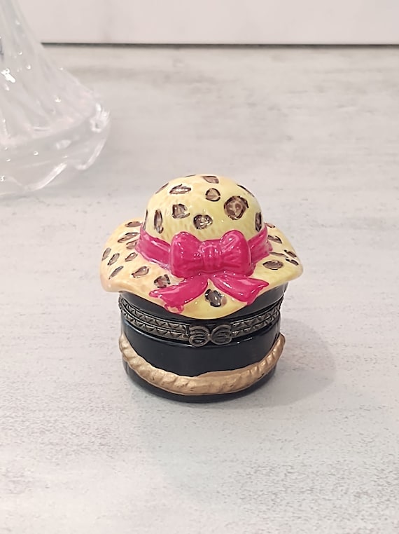 Fashion Leopard Hat Trinket Box Jewelry Ring - Lo… - image 1