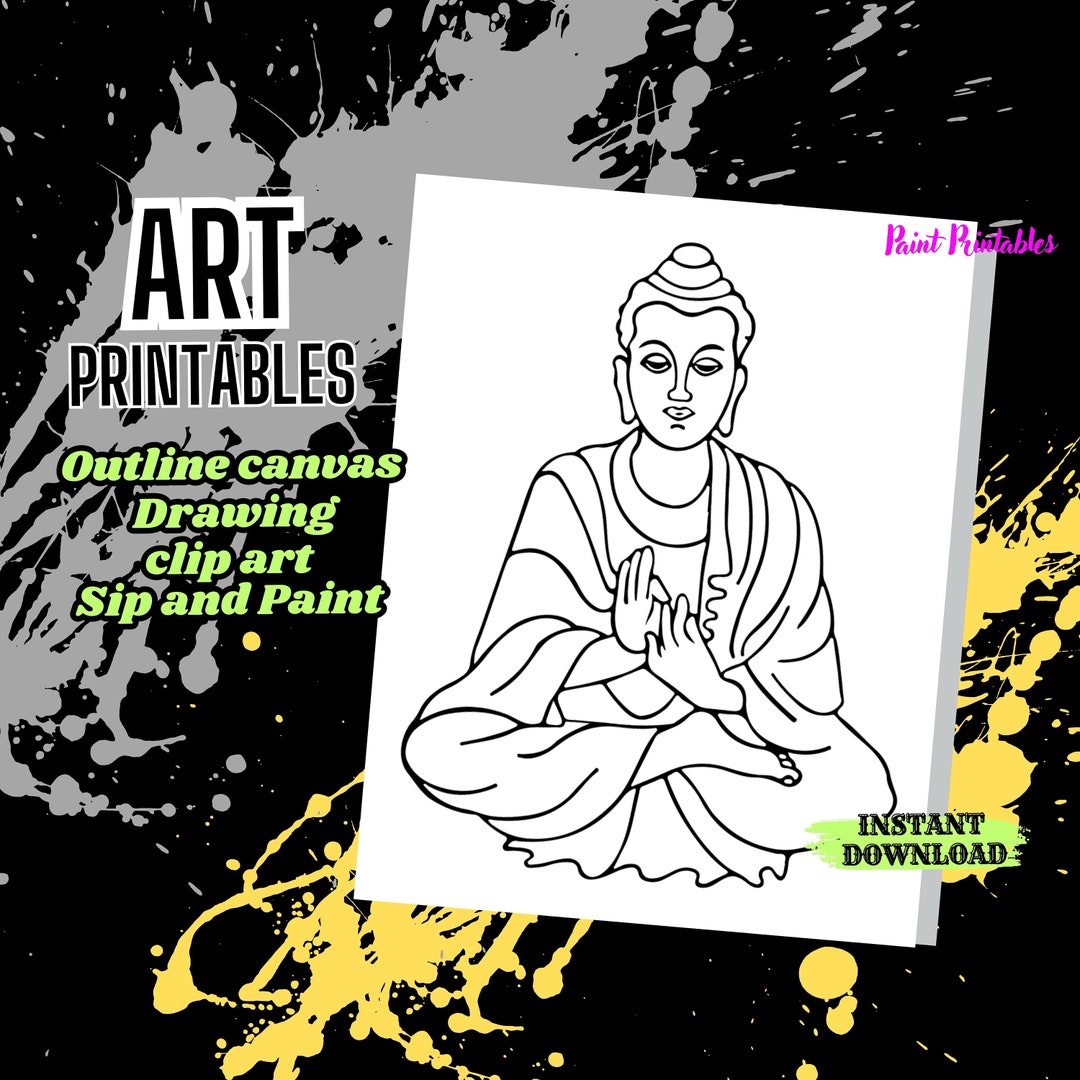 SACRED BUDDHA PRINTABLES Buddha Diy Paint Party sip and - Etsy
