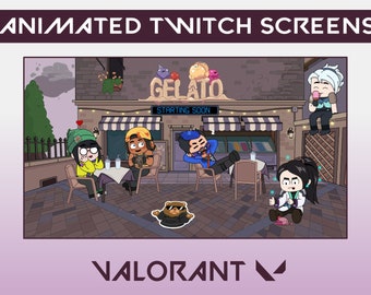 Valorant Team Background / Stream starting soon / Be right back / Ending soon Pantallas de Twitch
