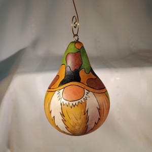 Hunter Gnome gourd ornament